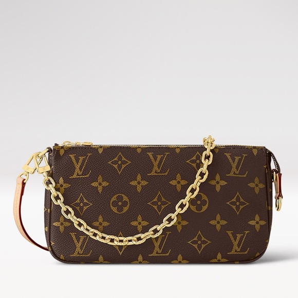 Louis Vuitton pochette accessoires Bag monogram  w strap & chain - Picture 1 of 17